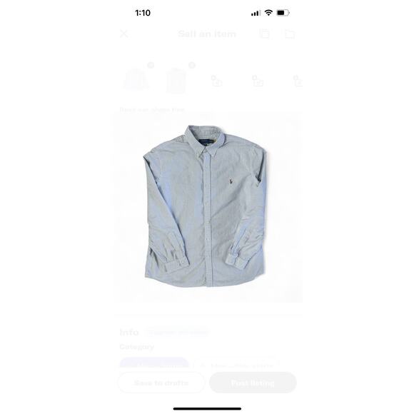 Polo Ralph Lauren Men’s Blue White Striped Button Up Shirt Long Sleeve Size XXL - Picture 7 of 9